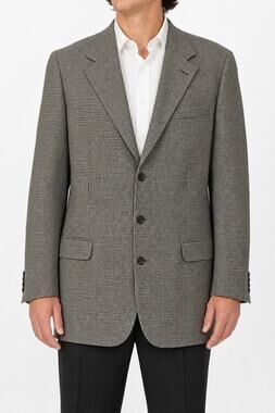 Chiavari Men's 44L Wool Houndstooth 3-Button Sport Coat Blazer Made in Italy